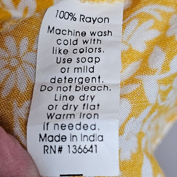 Womens Magnolia Lane L Tunic Yellow Floral Ruffled Boho Cottage Prairie Country - Picture 3 of 15